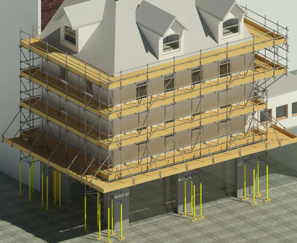 3D design of pavement lift scaffold, Cork city